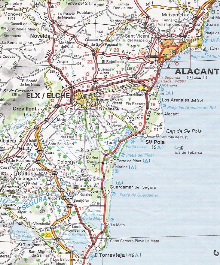 La Mata Map - Alicante Province - Spain
